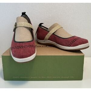 Jambu Red Flats with Tan Strap